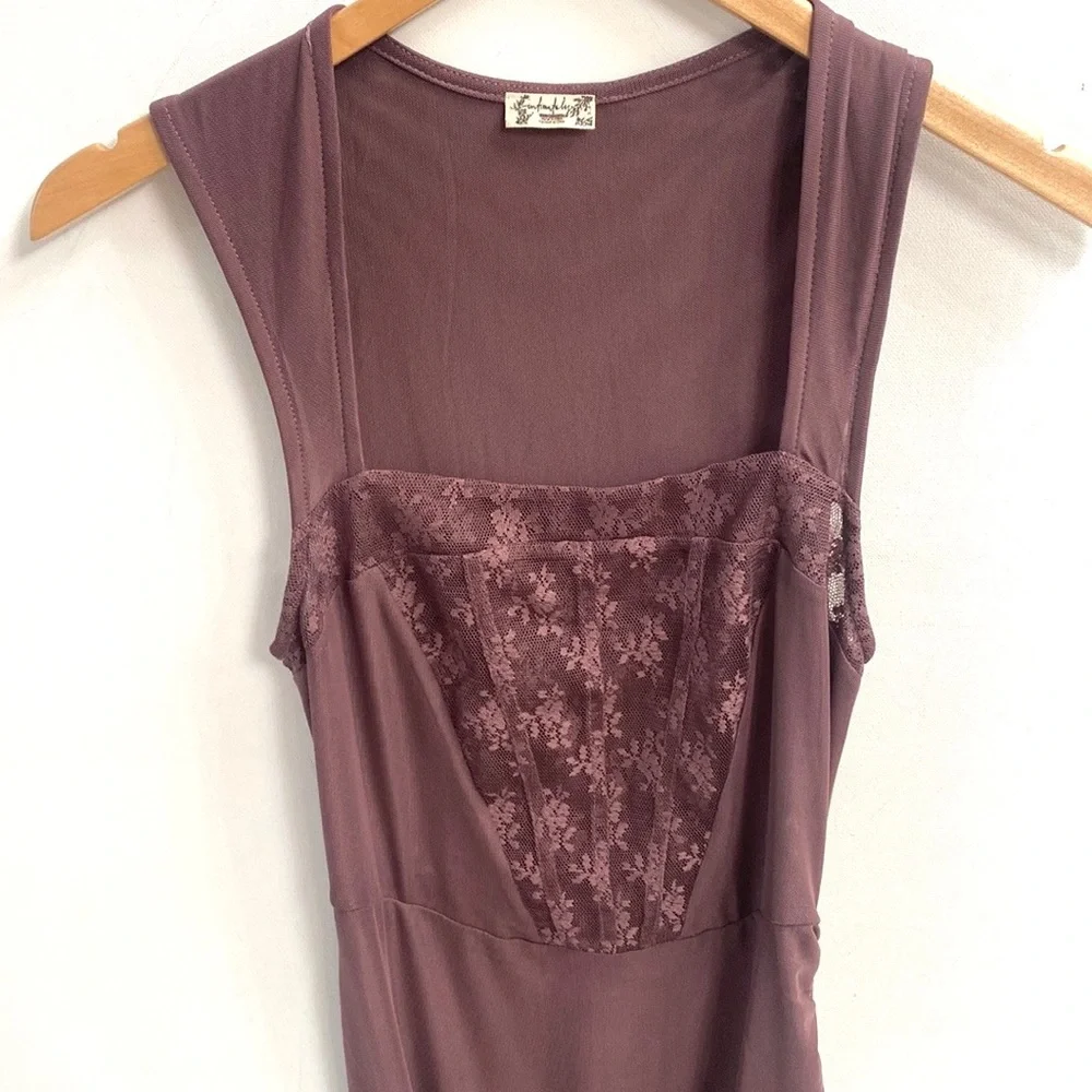 (A53) NEW Free People INTIMATELY Corset-Is Convertible Mesh Bodycon Dress,S,NWOT